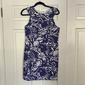 Lilly Pulitzer Blue Seashell Shift Dress Size 6